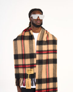 Photo of an Scott Cashmere Scottish wool scarf.
